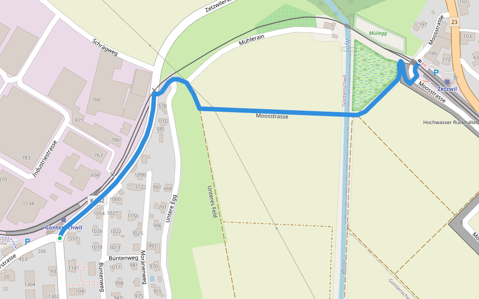 Zetzwil - Gontenschwil walking route map in Gontenschwil