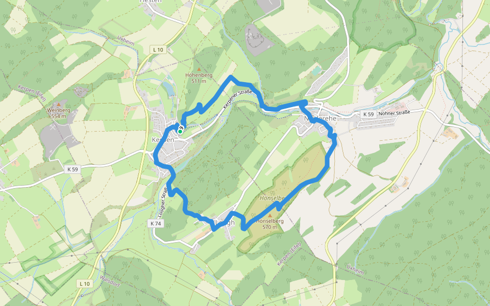 Genuss zu Fuß walking route map in Kerpen