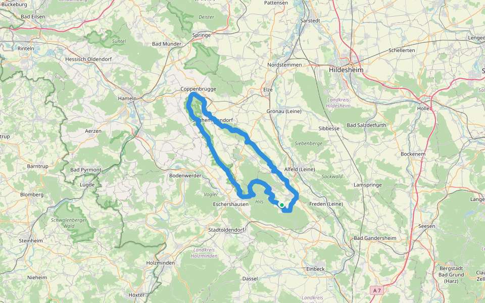 Ith-Hils-Wanderweg walking route map in Delligsen