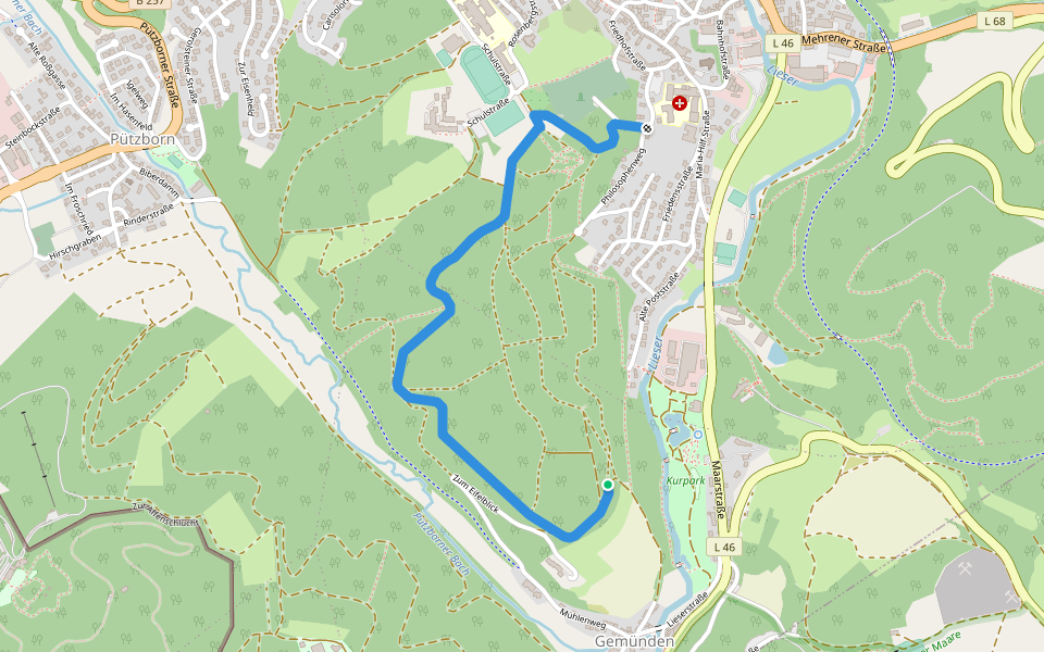 Wanderweg 0 Daun walking route map in Daun