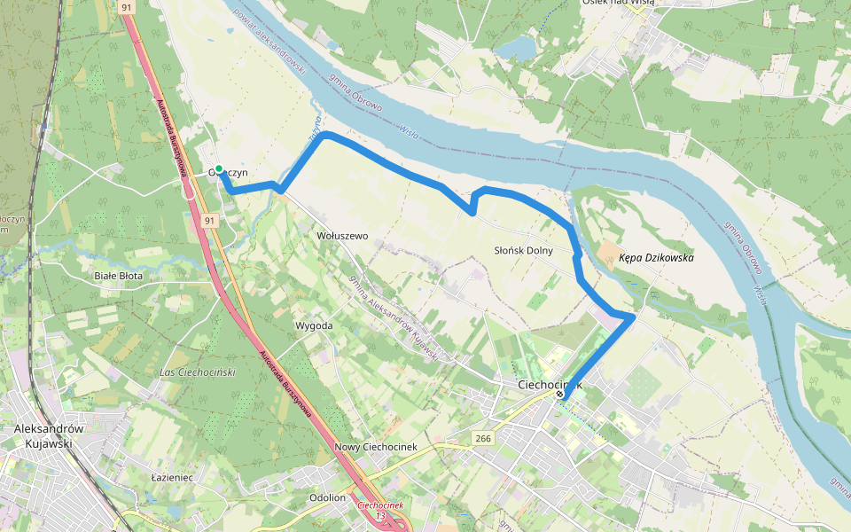 Szlak Wiślany walking route map in Otłoczyn