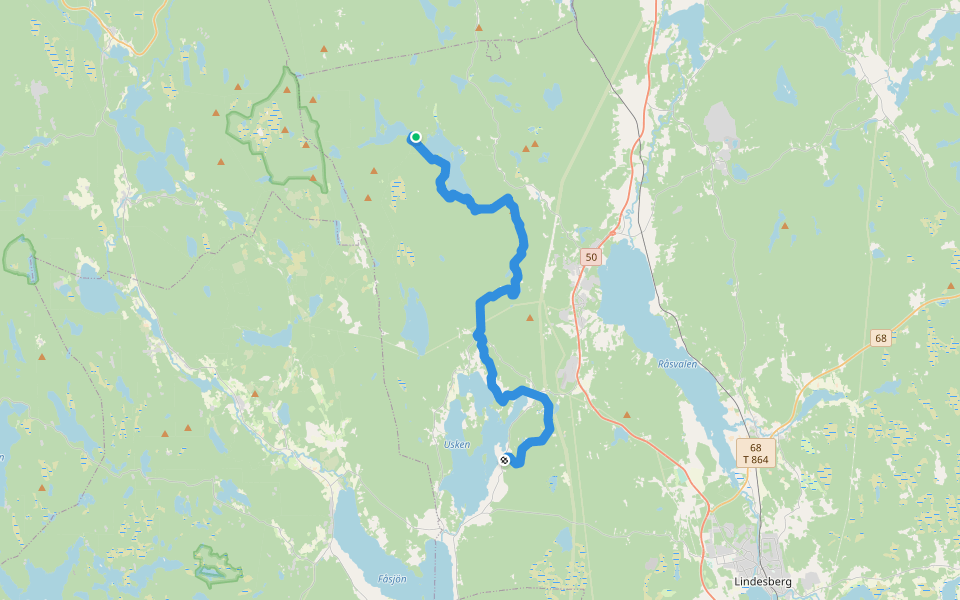 Bergslagsleden Etapp 4 walking route map in Nyberget