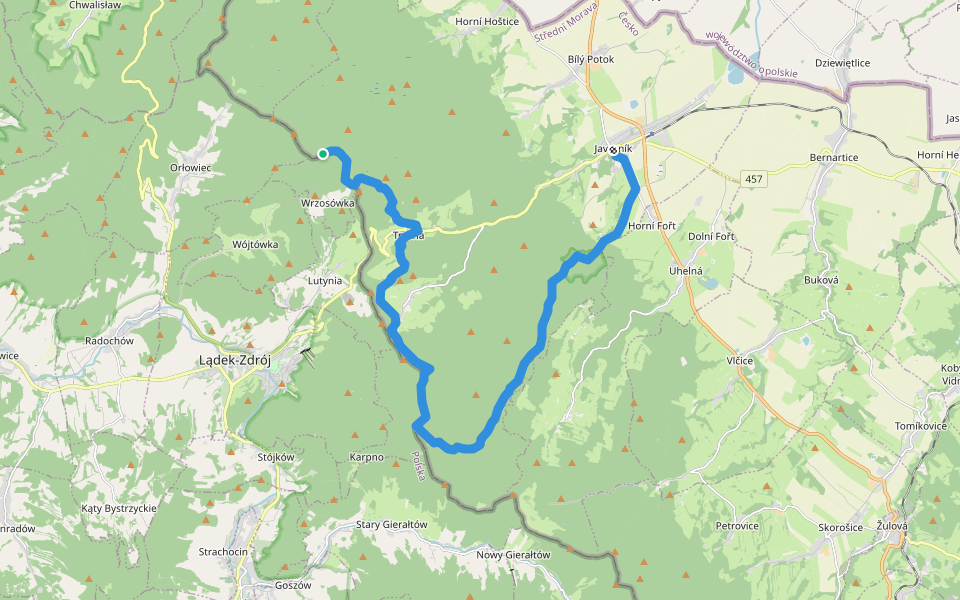 [M] Javorník - Borůvková hora walking route map in Javorník