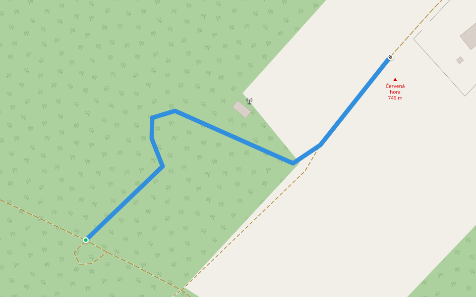 [M] odb. Červená hora walking route map in Budišov nad Budišovkou