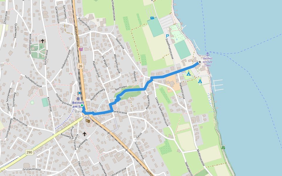 Beinwil am See - Beinwil Dorf walking route map in Beinwil am See