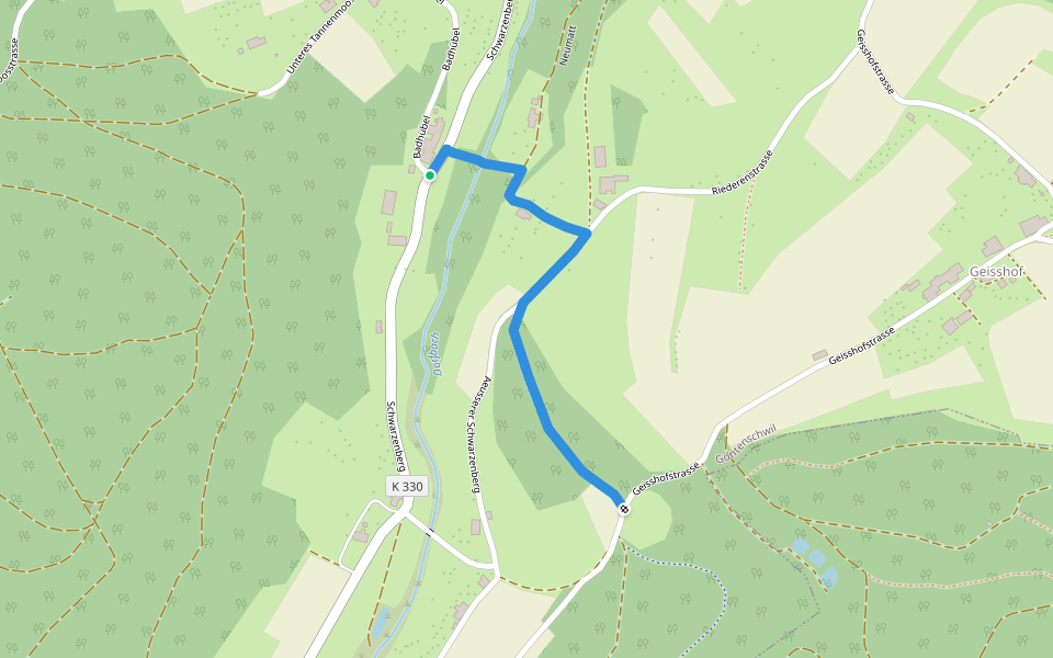 Hochrüti - Schwarzenberg walking route map in Gontenschwil