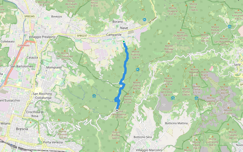 Sentiero Agostino Brignoli walking route map in Nave
