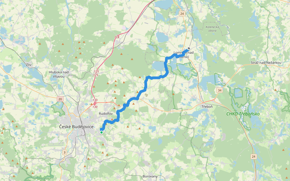 [Č] Lomnice n. Lužnicí - Dobrá Voda walking route map in Dobrá Voda u Českých Budějovic