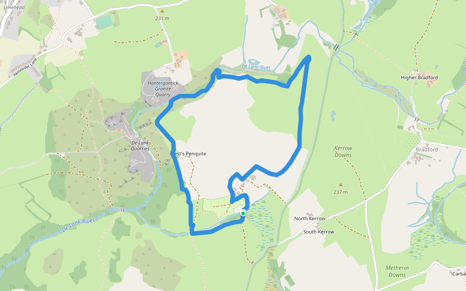 Farm Trail walking route map in Blisland