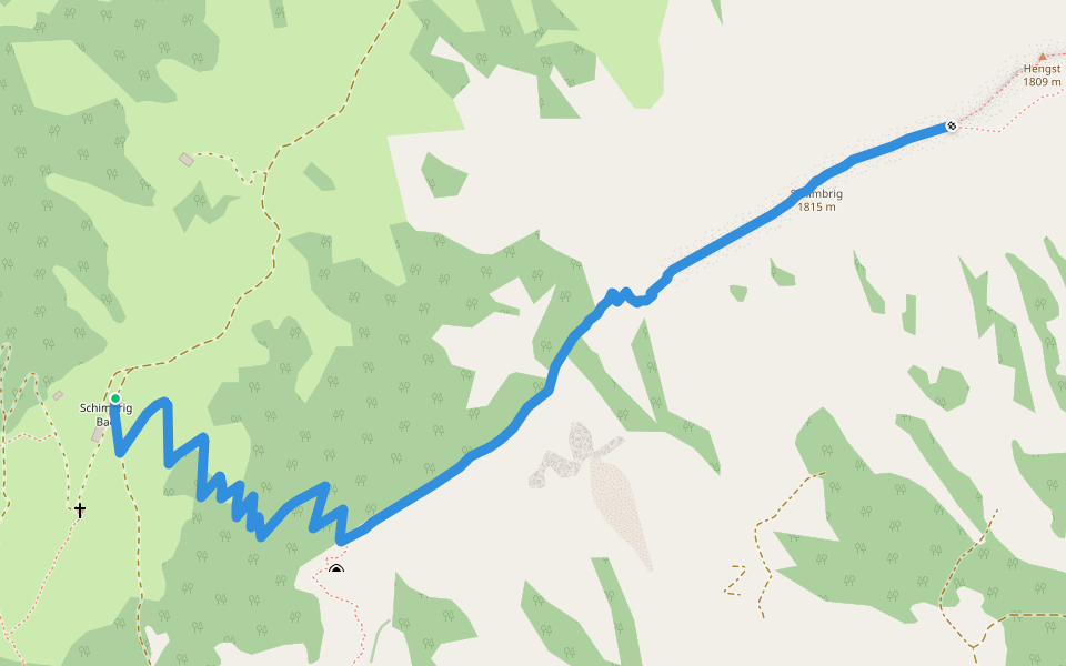 Schimbrig Bad - Schimbrig walking route map in Hasle