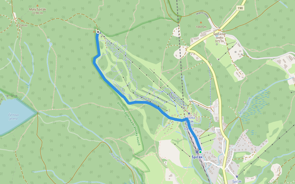 [M] Špičák, žst - Špičák walking route map in Železná Ruda