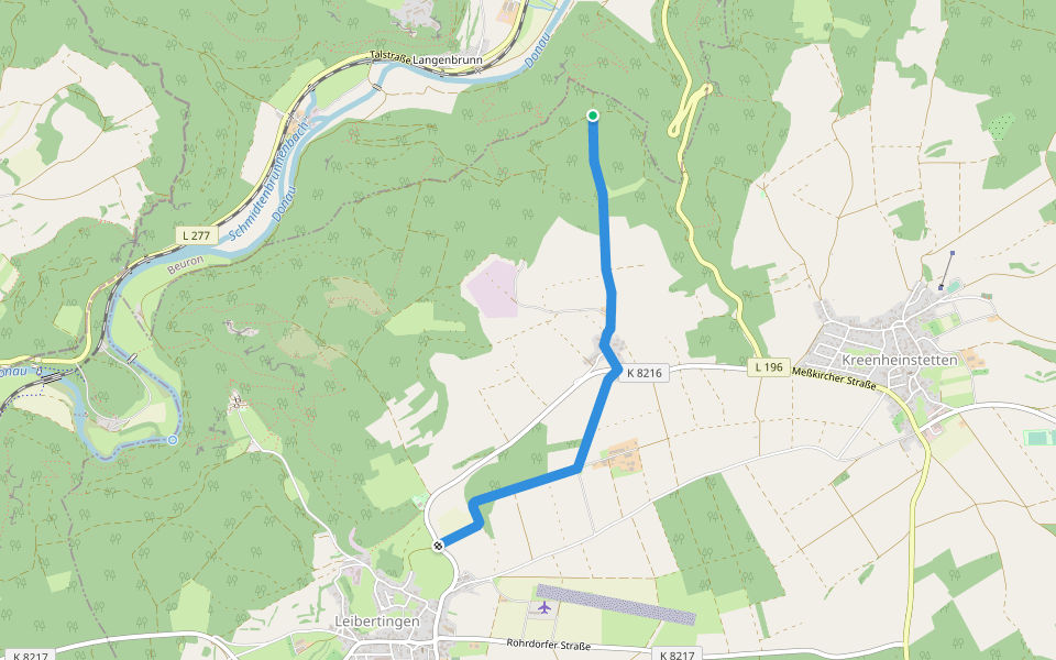 Querweg des Schwäbischen Albvereins (blaue Raute) walking route map in Leibertingen