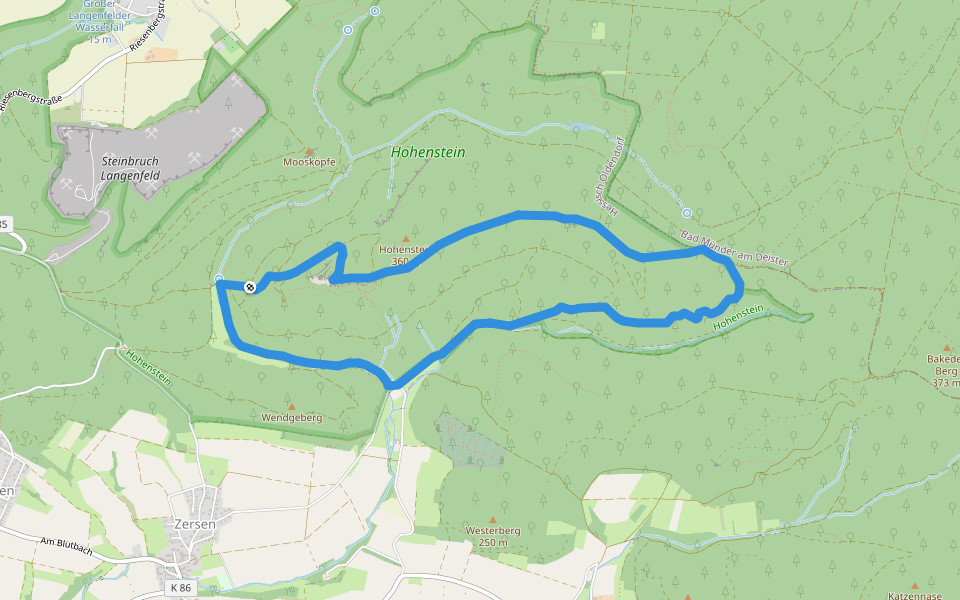 HO8 - Kreuzstein-Route walking route map in Hessisch Oldendorf