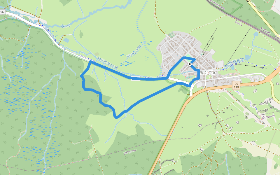 naučná stezka Božídarské rašeliniště walking route map in Boží Dar