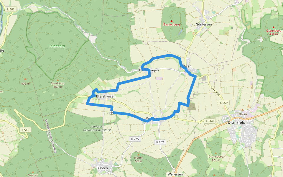 Rundwanderweg Niemetal 2 walking route map in Niemetal