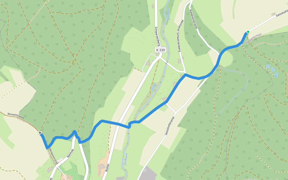 Rehhag - Geisshof walking route map in Gontenschwil