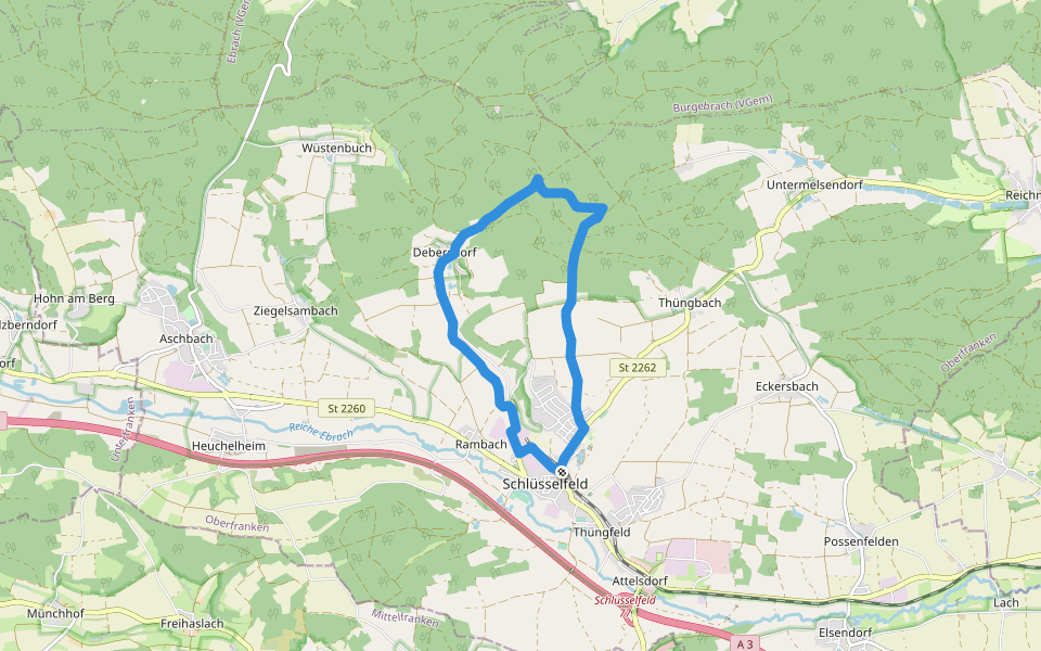 Rundweg Schlüsselfeld S 1 walking route map in Schlüsselfeld
