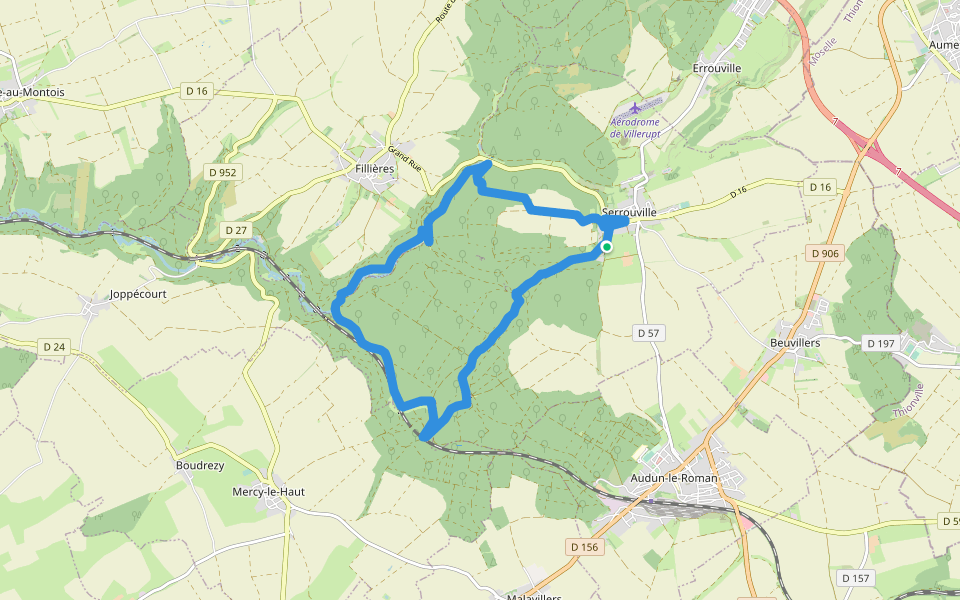 Sentier de Serrouville walking route map in Serrouville