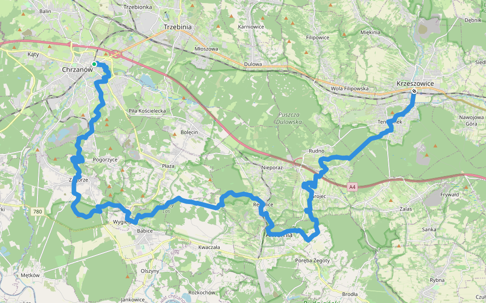 Szlak Ziemi Chrzanowskiej walking route map in Chrzanów