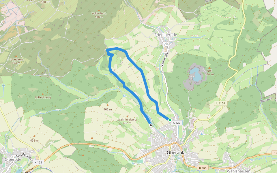 Wanderweg Oberaula 2 walking route map in Oberaula
