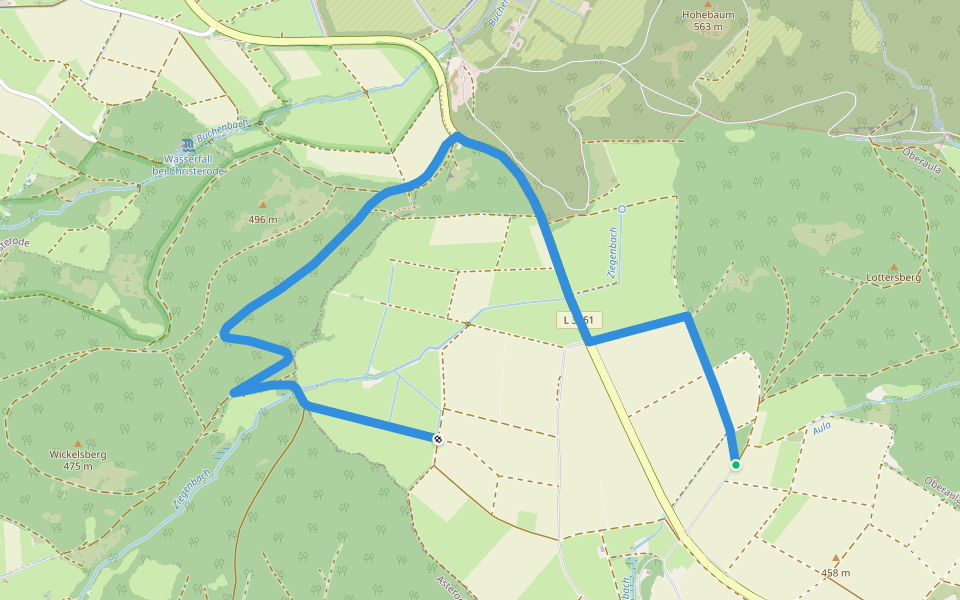 Wanderweg Oberaula 7 walking route map in Oberaula