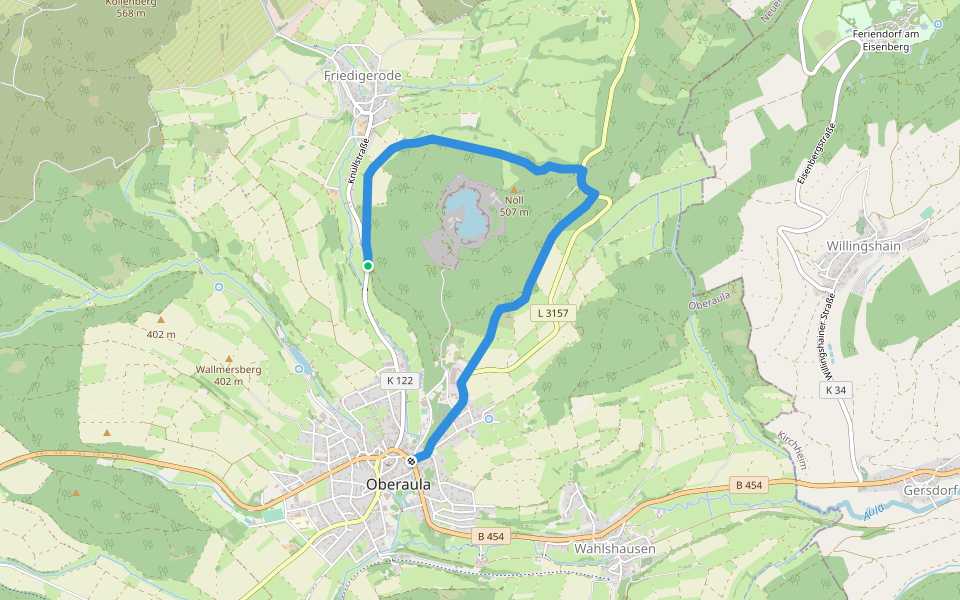 Wanderweg Oberaula 4 walking route map in Oberaula