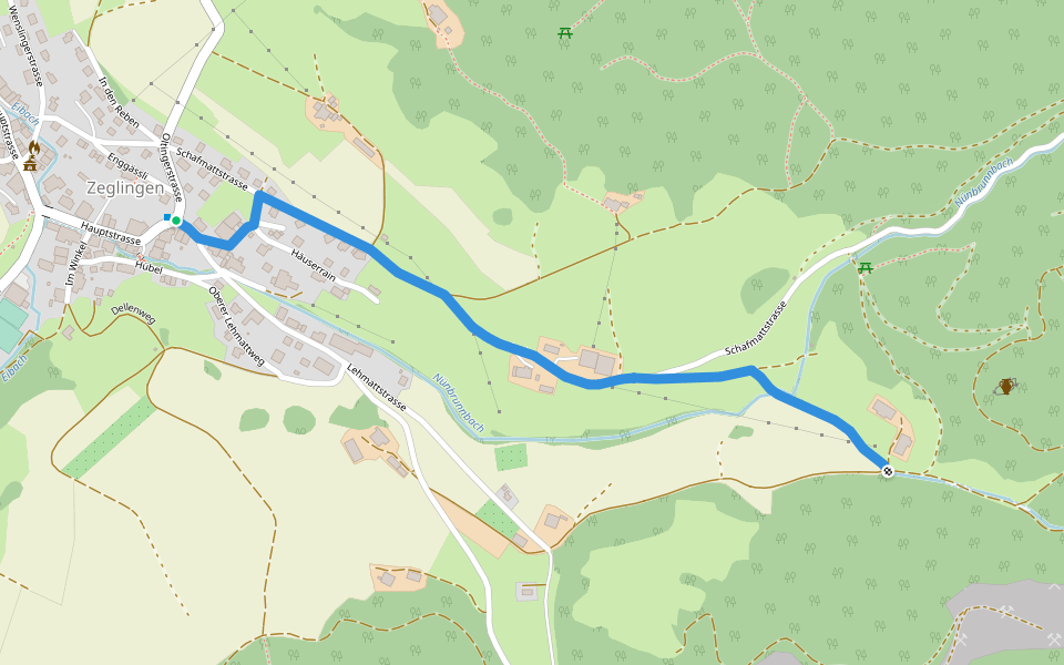 Zeglingen - Bergmatten walking route map in Zeglingen