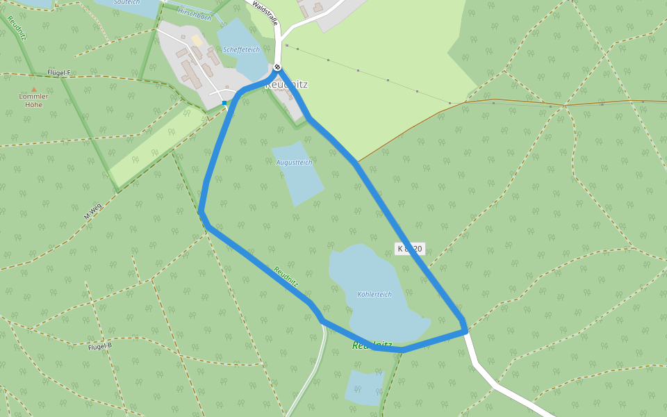 Rundweg Köhler Meiler walking route map in Cavertitz