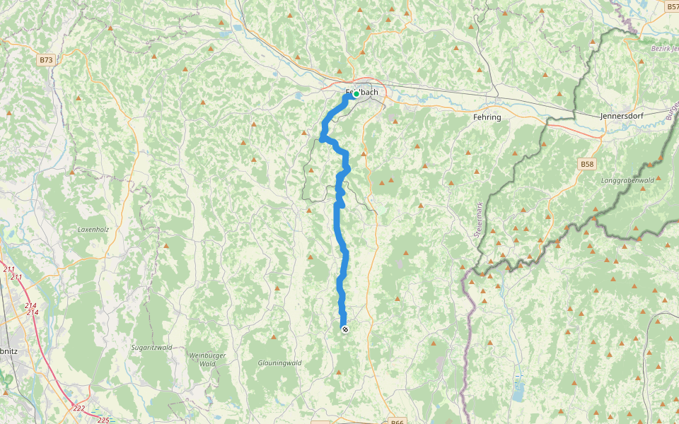 Wanderweg 750 walking route map in Feldbach