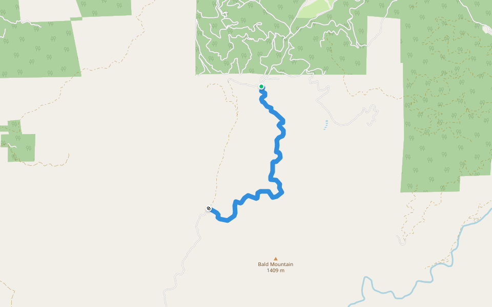 Squaw Creek Trail walking route map in Castella
