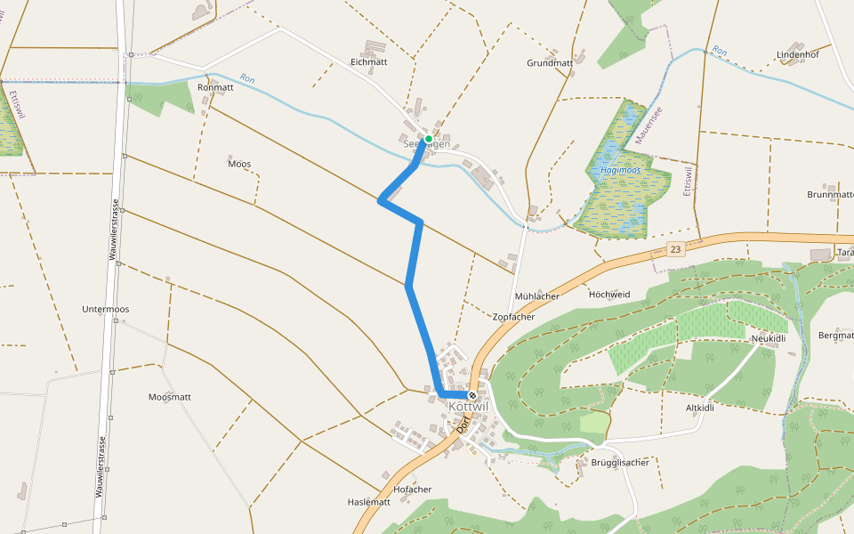 Seewagen - Kottwil walking route map in Ettiswil
