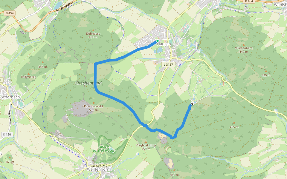 Wanderweg Oberaula 5 walking route map in Oberaula