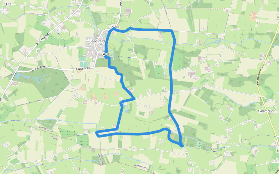 WNW Twente - Saasveld - groene route walking route map in Saasveld