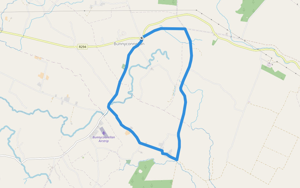 Kilgarvin Loop walking route map in Bunnyconnellan