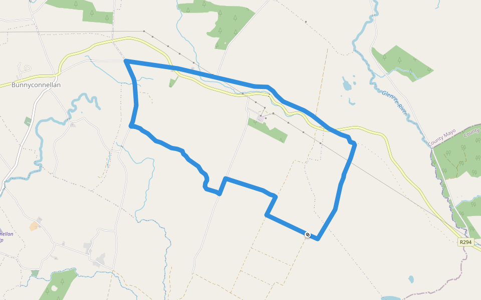 Drumsheen Loop walking route map in Templetigan