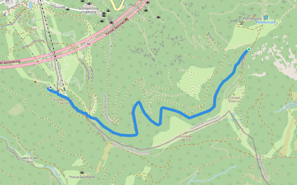 Gipfelrunde walking route map in Schottwien