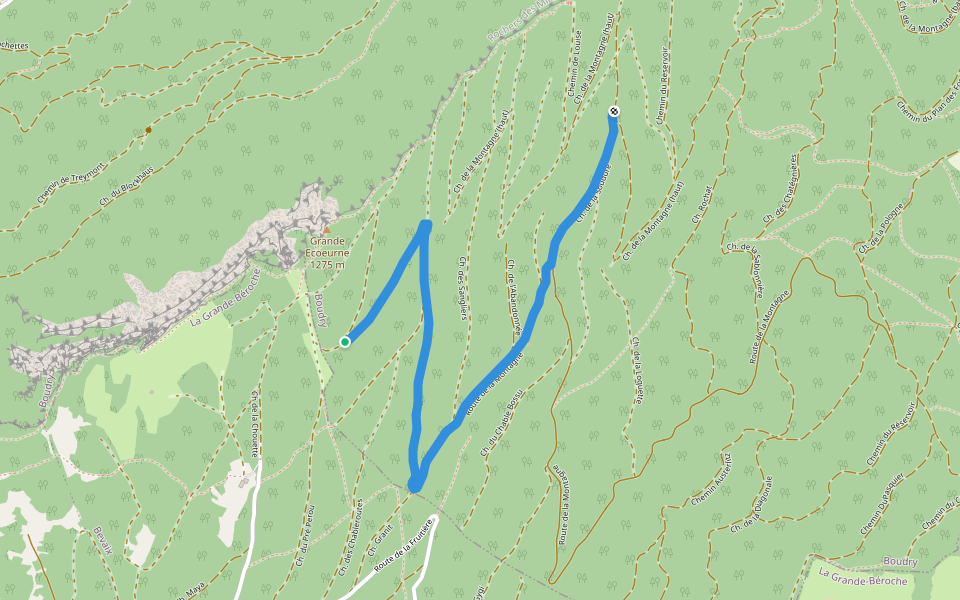 Forêt de Boudry - fixme walking route map in Boudry