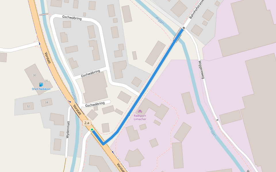 Nebikon (Wellbergstr. - Wiggereweg) walking route map in Nebikon