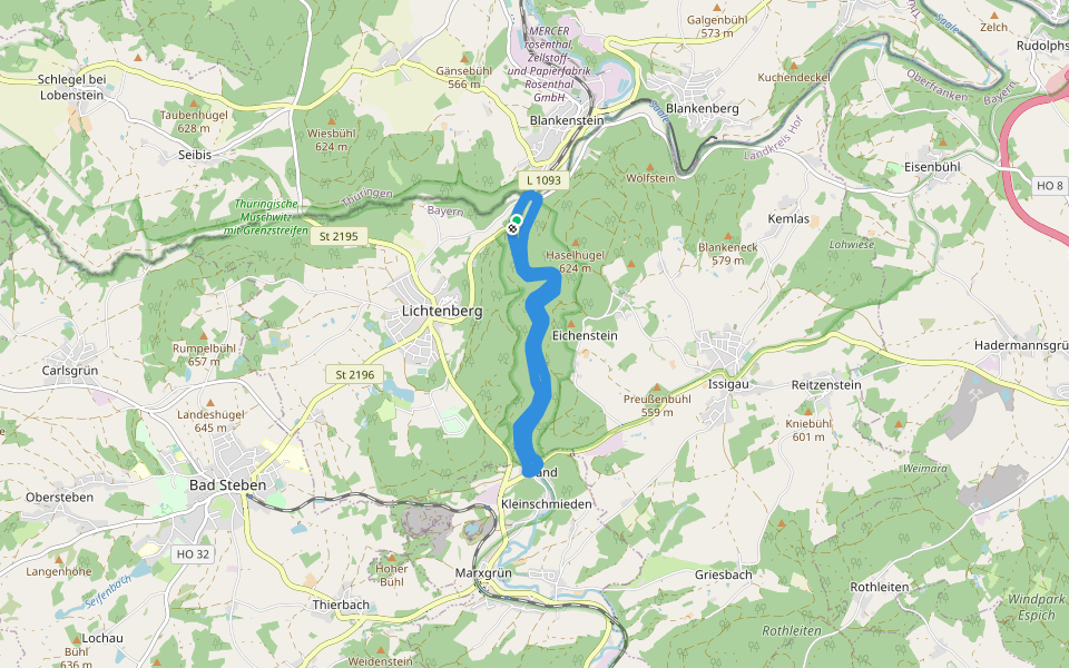Röhrensteig US11 walking route map in Lichtenberg