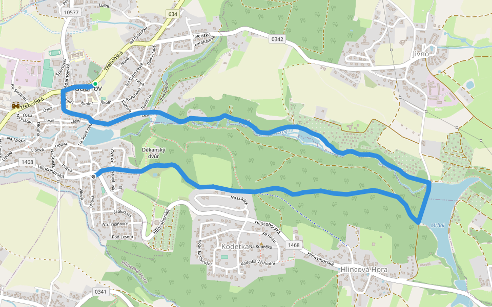 NS Cesta kolem hornického města walking route map in Rudolfov