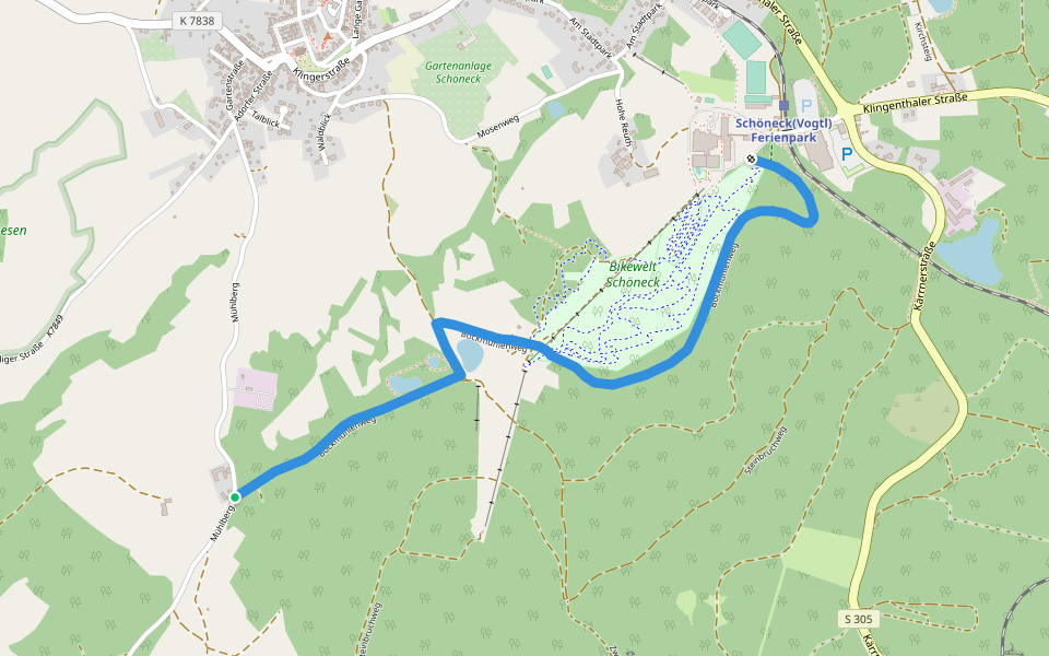 Innerer Ringweg walking route map in Schöneck/Vogtland