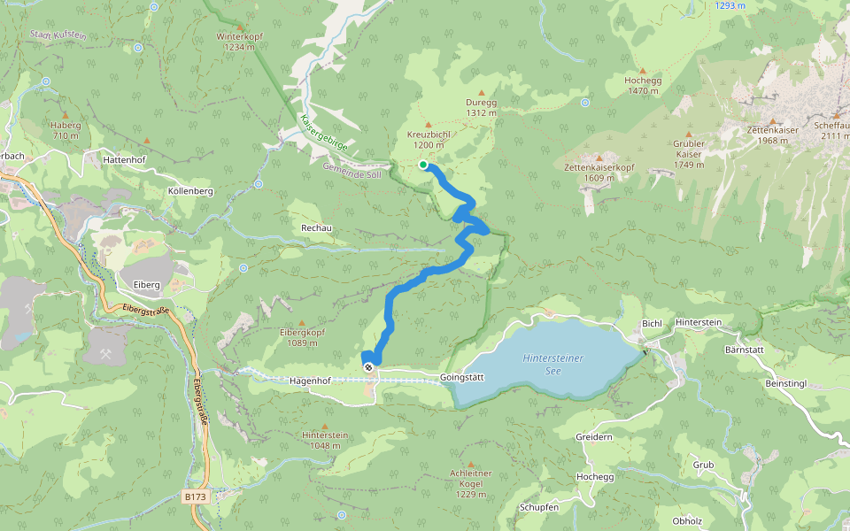 Wanderweg 45 - Wilder Kaiser walking route map in Scheffau am Wilden Kaiser
