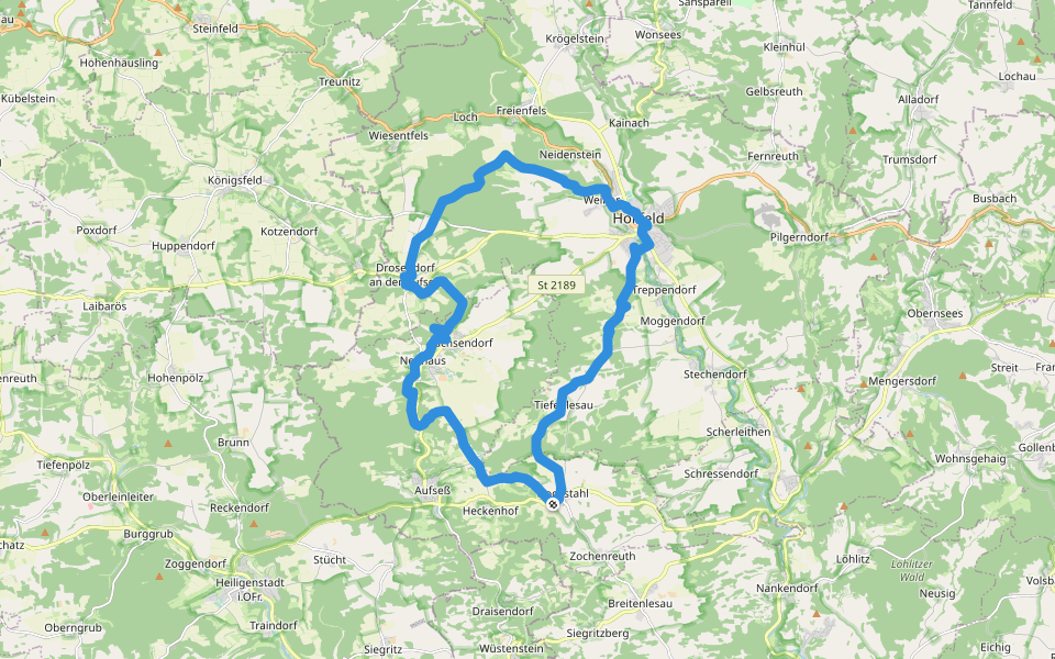 Weiher-Neuhaus-Hollfeld walking route map in Aufseß