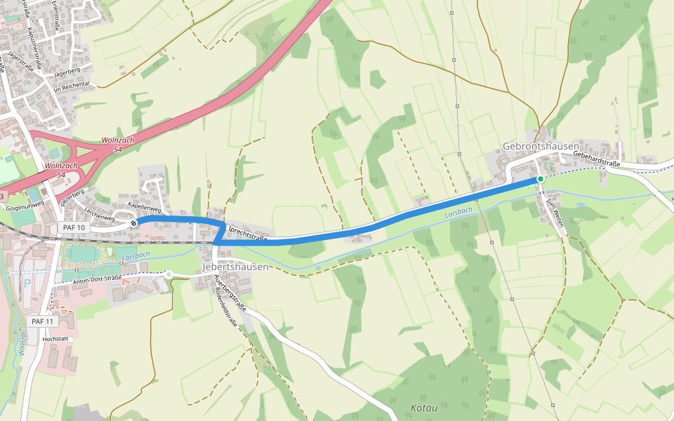 85 walking route map in Wolnzach