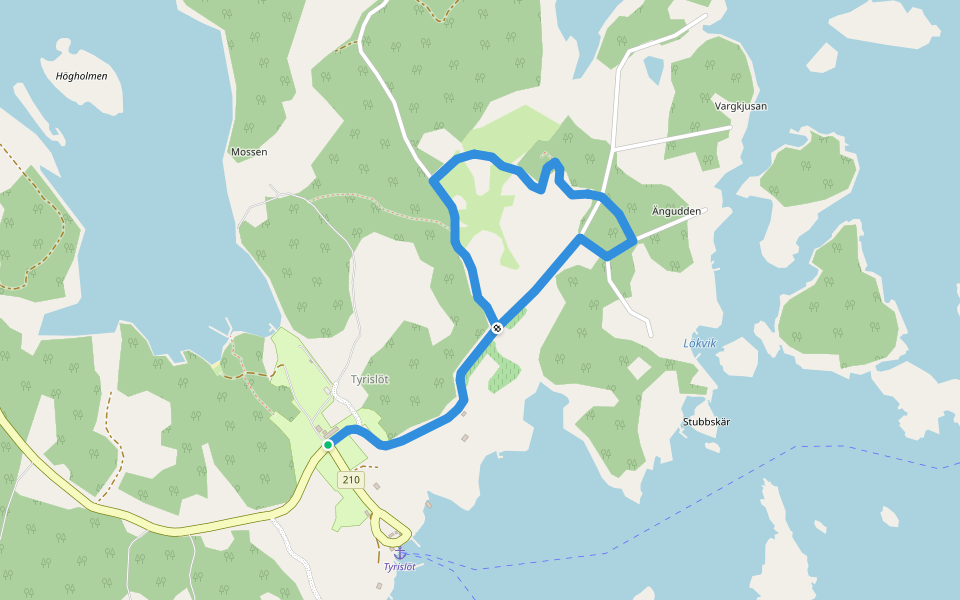 Natur- och Kulturstigen i Tyrislöt, Sankt Anna walking route map in Tyrislöt