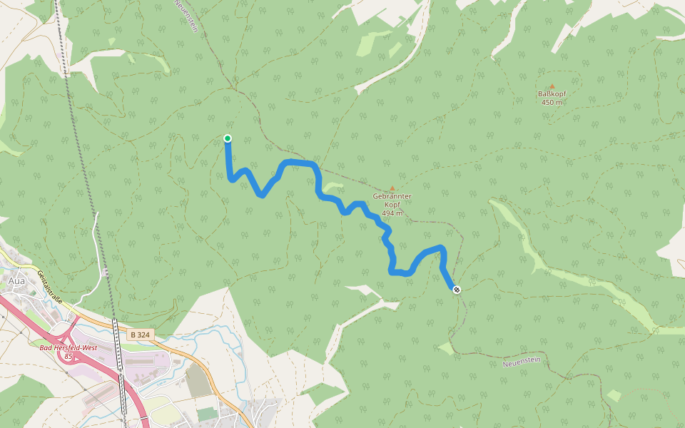 Rundwanderweg Obergeis O1 walking route map in Neuenstein
