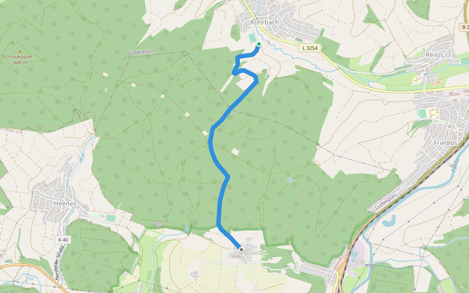 R-Weg walking route map in Ludwigsau