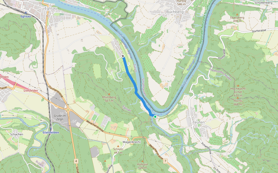 Tössegg Schiffsteg - Tössriederen walking route map in Freienstein-Teufen