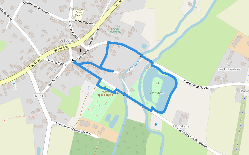 Parcours découverte « Pas de la mule » walking route map in Baugé en Anjou