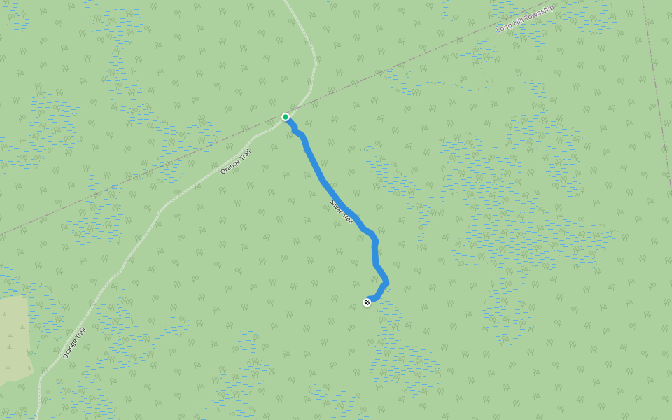 Silver Trail walking route map in Long Hill